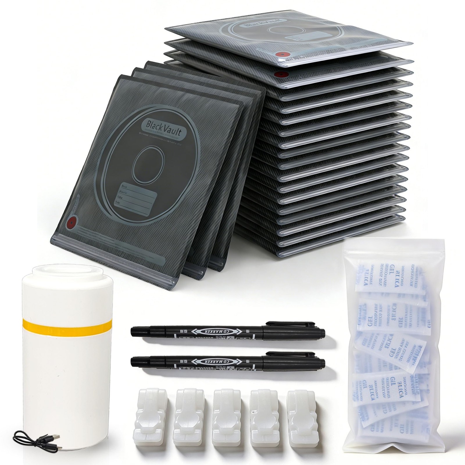 Vacuum-Sealed 3D Printing Filament Kit, 20 Packs Lightproof Storage Bags with...