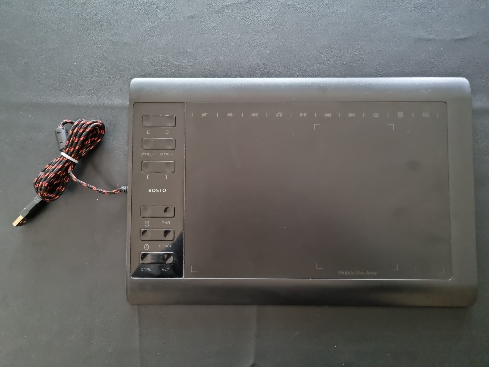 Bosto 1060 Plus 12.8" Drawing Tablet Pad Only Tested Built-In Auto Driver Drive
