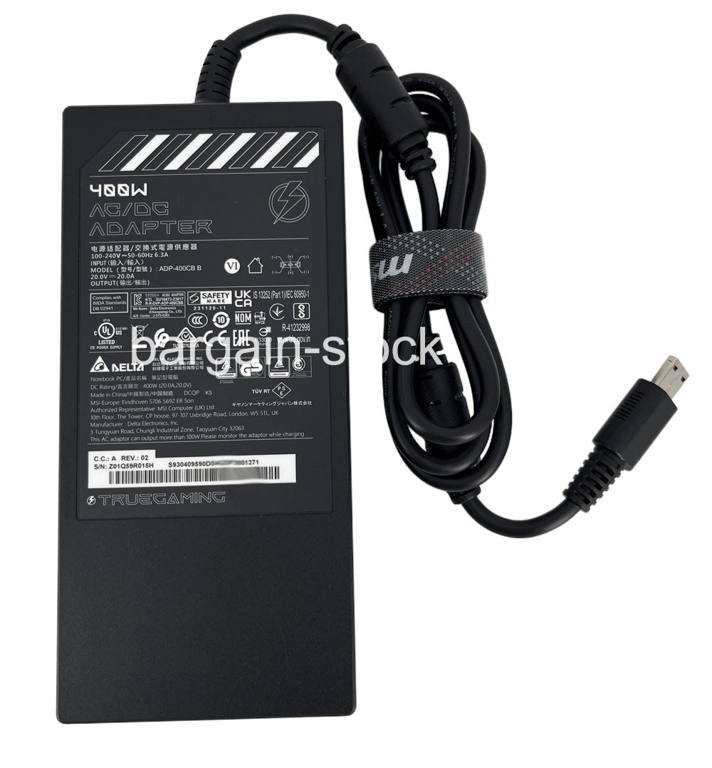 Original 400W AC Adapter For MSI Titan 18 HX AI A2XWJG-016US 20V 20A Charger