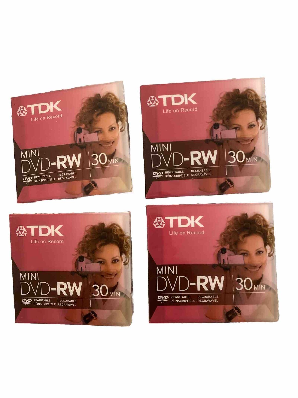 TDK Mini DVD-RW 30 Min Brand Pack of 4 New Factory Sealed