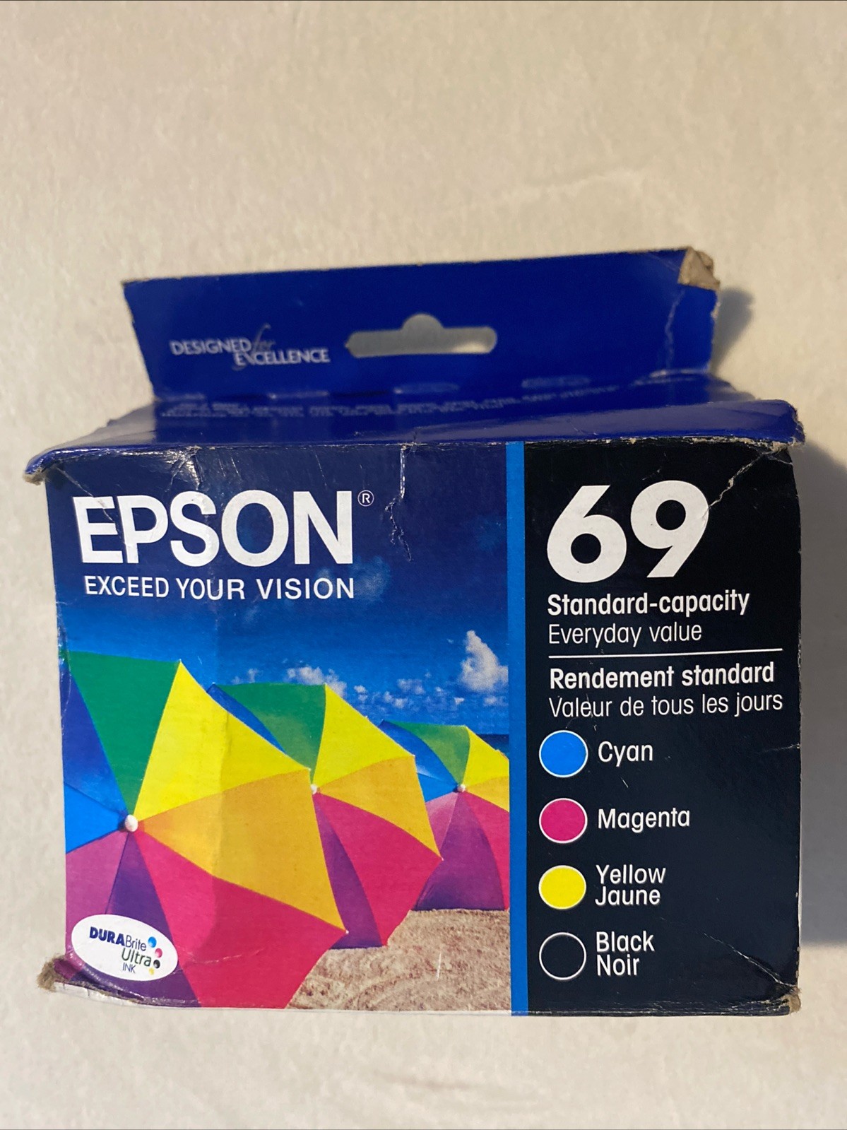EPSON 69 Black & Tri Color Ink Cartridge Genuine Factory Sealed Cartridge 4pack