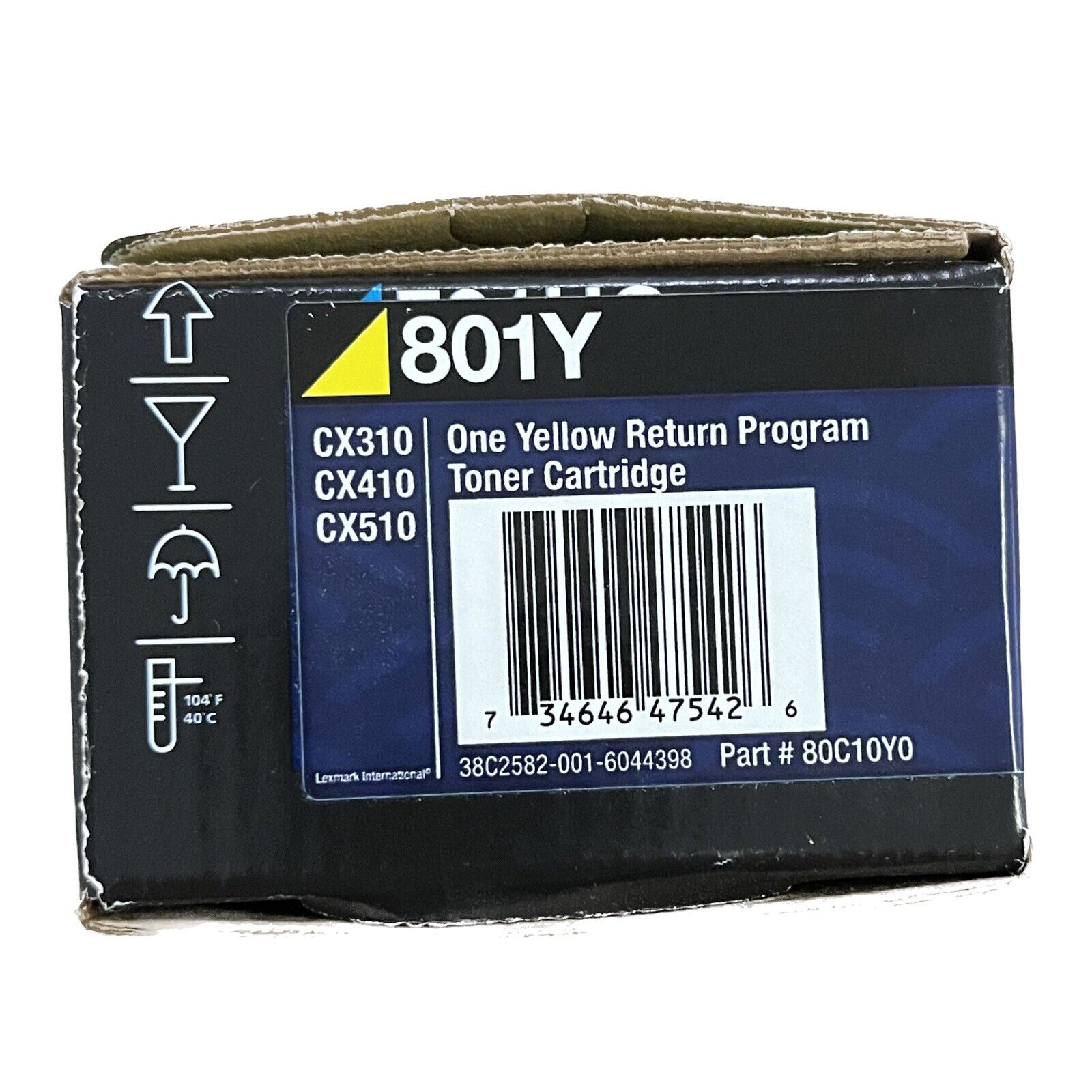 Genuine Lexmark 801Y One Yellow Return Program Toner Cartridge mNew