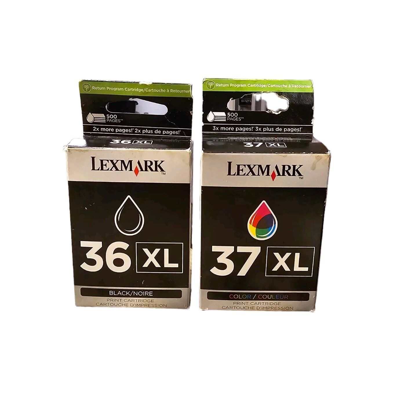 Lexmark Genuine OEM 36XL Black 37XL Color Ink Cartridges NEW SEALED 