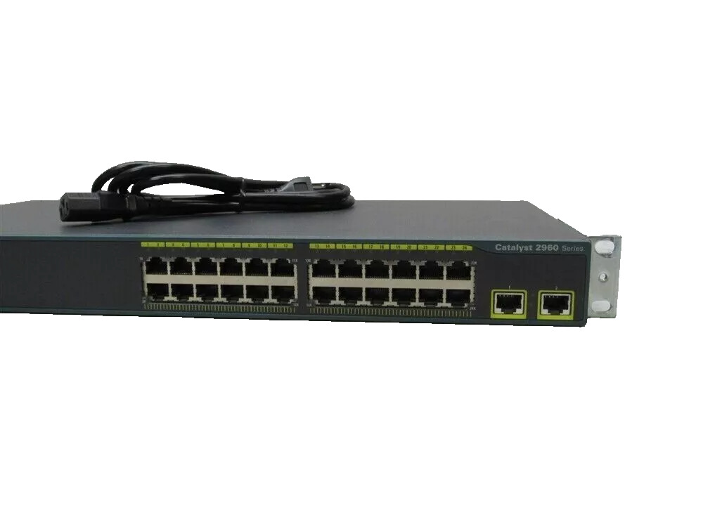 Cisco Catalyst 2960 WS-C2960-24TC-S V07 24-Port 10/100 GbE Network Switch