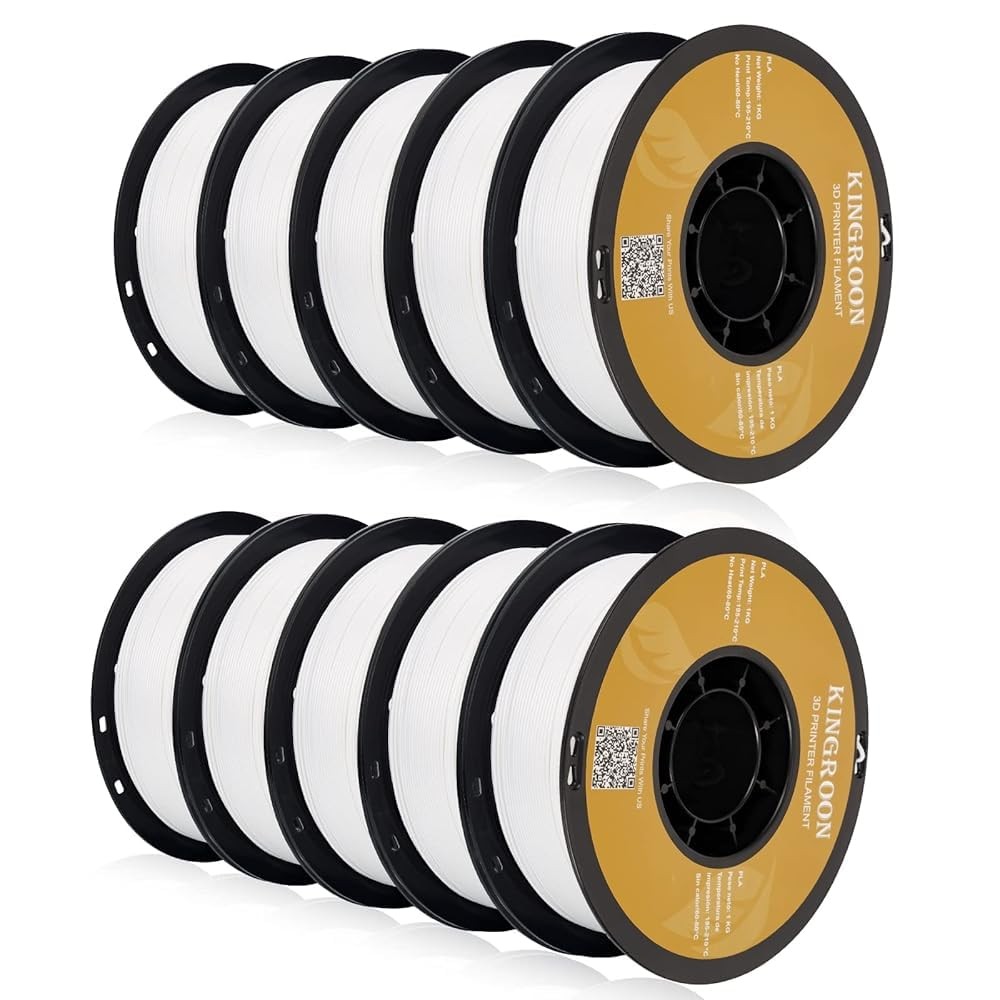 Kingroon 10KG White PLA Filament 1.75mm 10 Spools