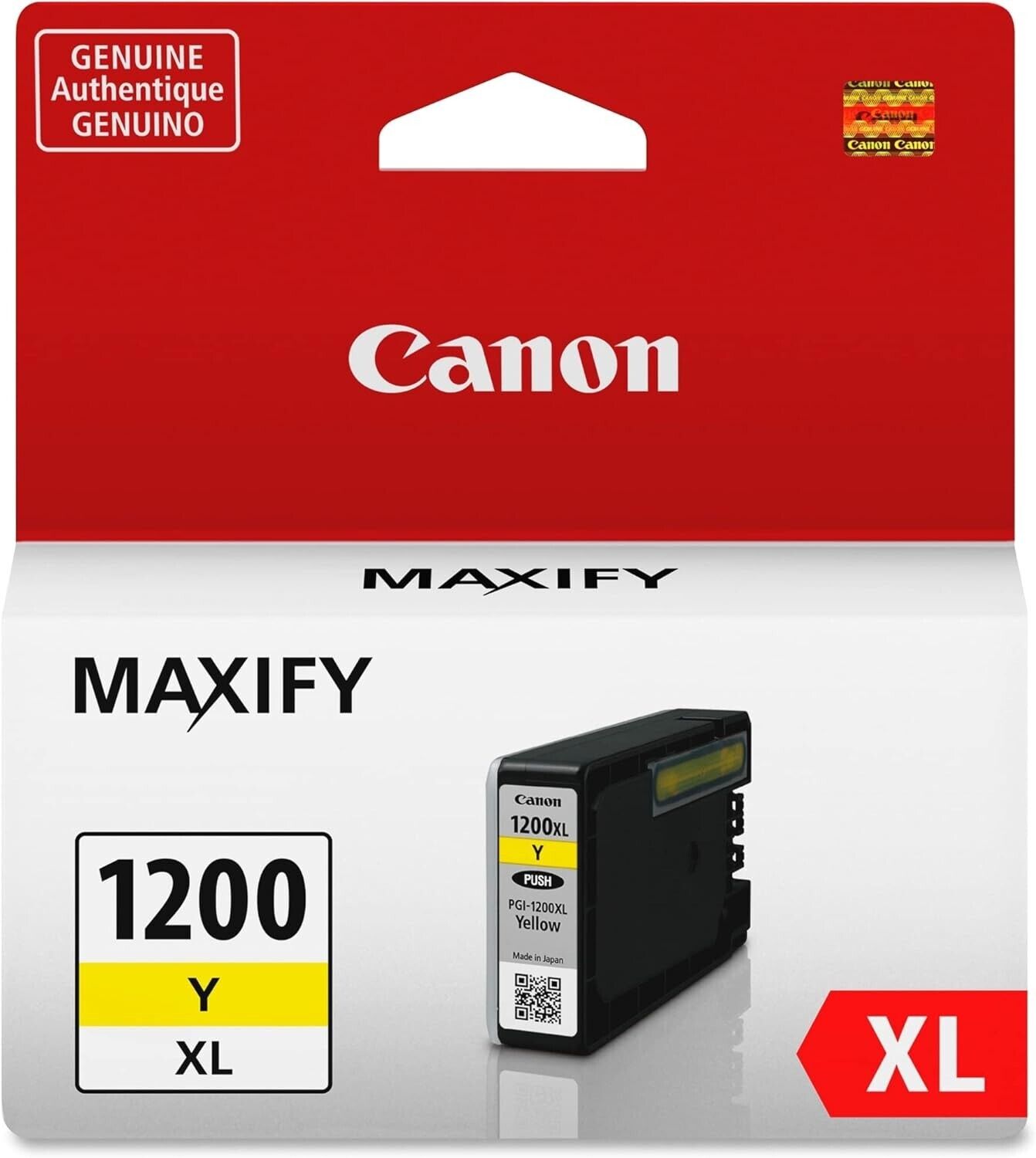 Canon Genuine PGI-1200XL Yellow High Yield Ink Cartridge - Sealed Tattered Box