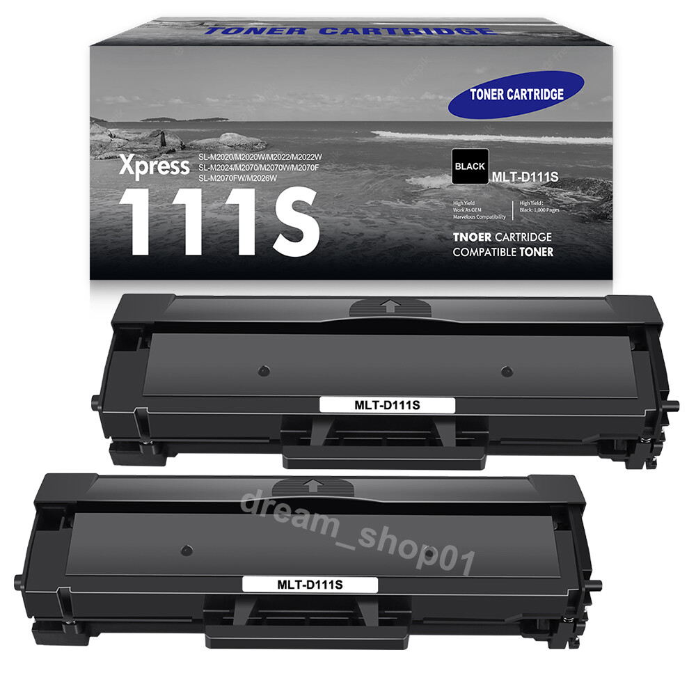 2 PK MLT-D111S Toner Cartridges For Samsung D111S Xpress M2070W M2022W M2020W