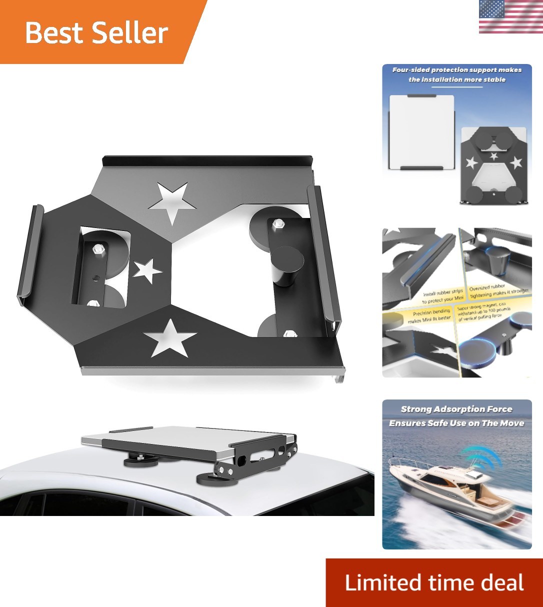 Ultra-Strong Starlink Mini Mount - Weather-Resistant Magnetic Roof Installation