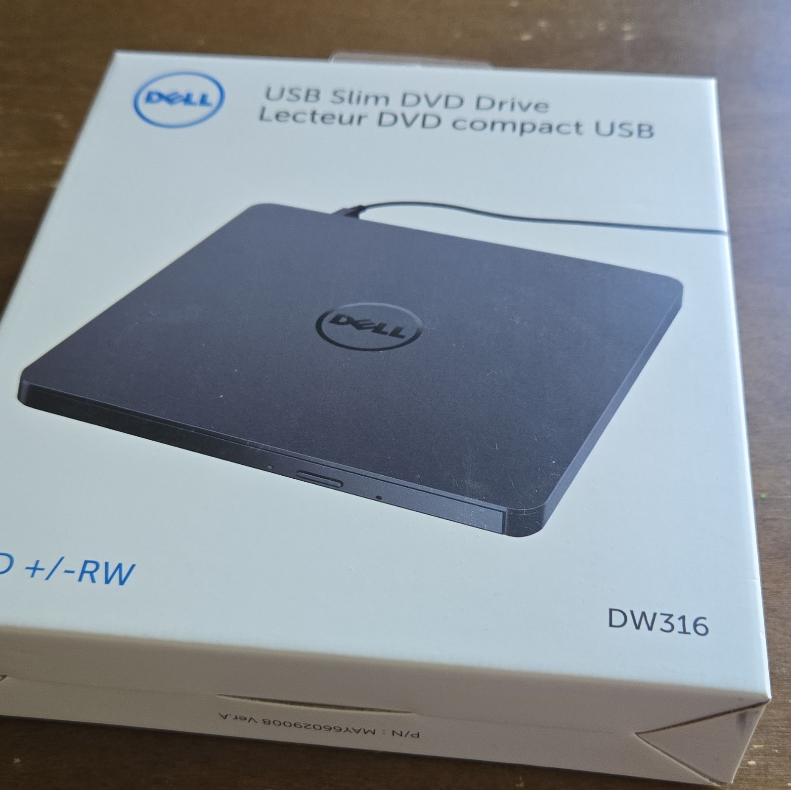 Dell DW316 Slim External USB DVD±RW/CD-RW Drive - Black SEALED NEW
