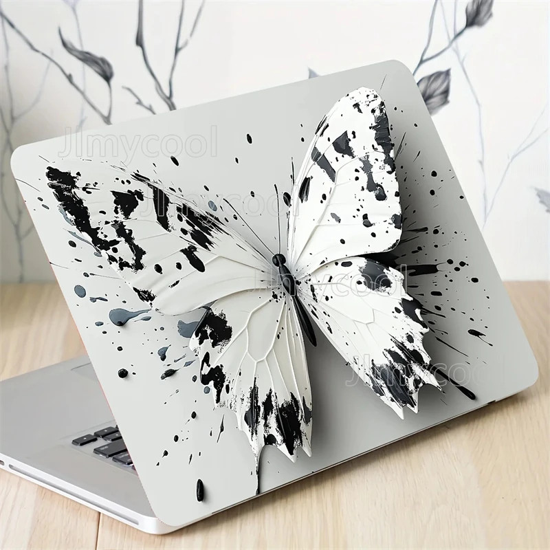 Case Butterfly Splash Sticker 2 Pieces Scratch Resistant DIY Art Case for Laptop