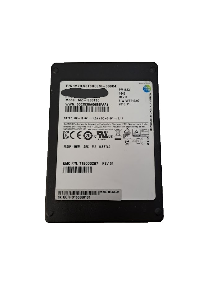 SAMSUNG MZ-ILS3T80 SSD 3.84TB SAS 12Gb/s 2.5" PM1633