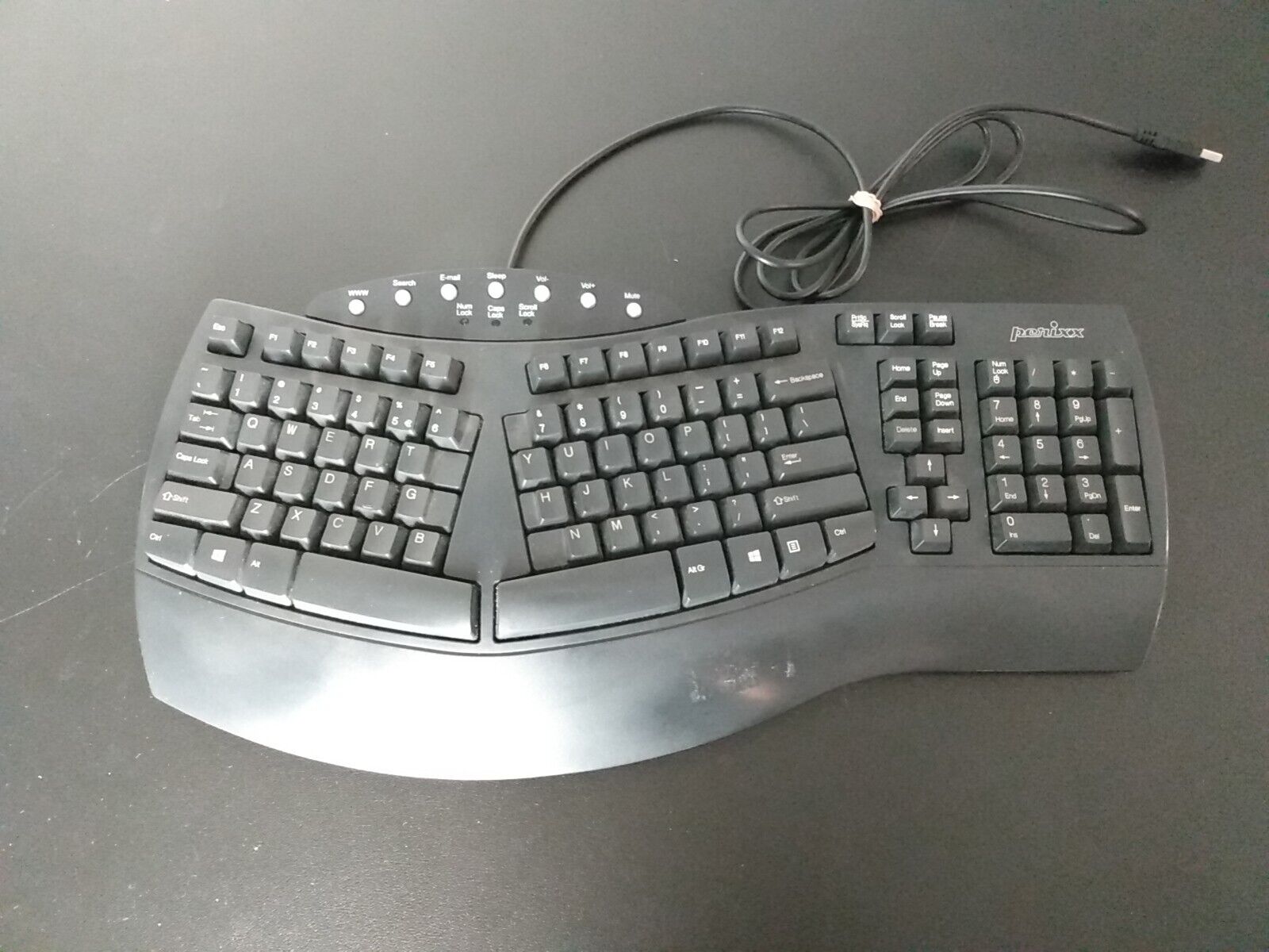 Perixx PERIBOARD-512 Wired Split Ergonomic Keyboard Full Sized Tested Working