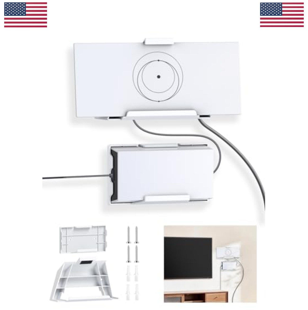 Wall Mount Kit for Starlink Gen 3 Router UTR-32 with Power Supply Holder ABS