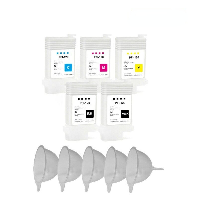 5PC 130ML PFI-120 Empty Ink Cartridge for Canon TM-200 TM-205 TM-300 TM-305