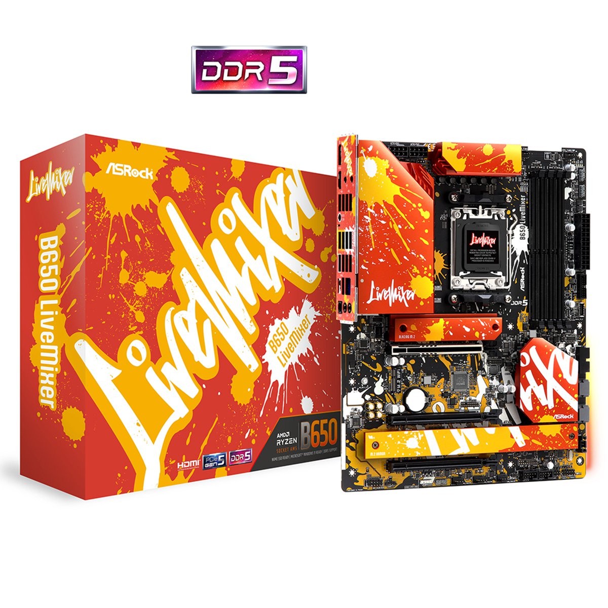 ASROCK B650 LiveMixer AM5 DDR5 Motherboard//