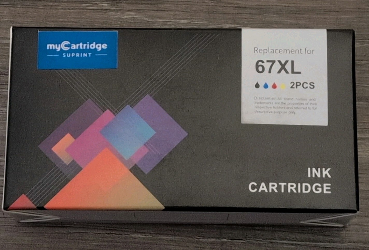 1 Each Black & Tricolors 67XL High Yield Ink Cartridge HP Compatible myCartridge