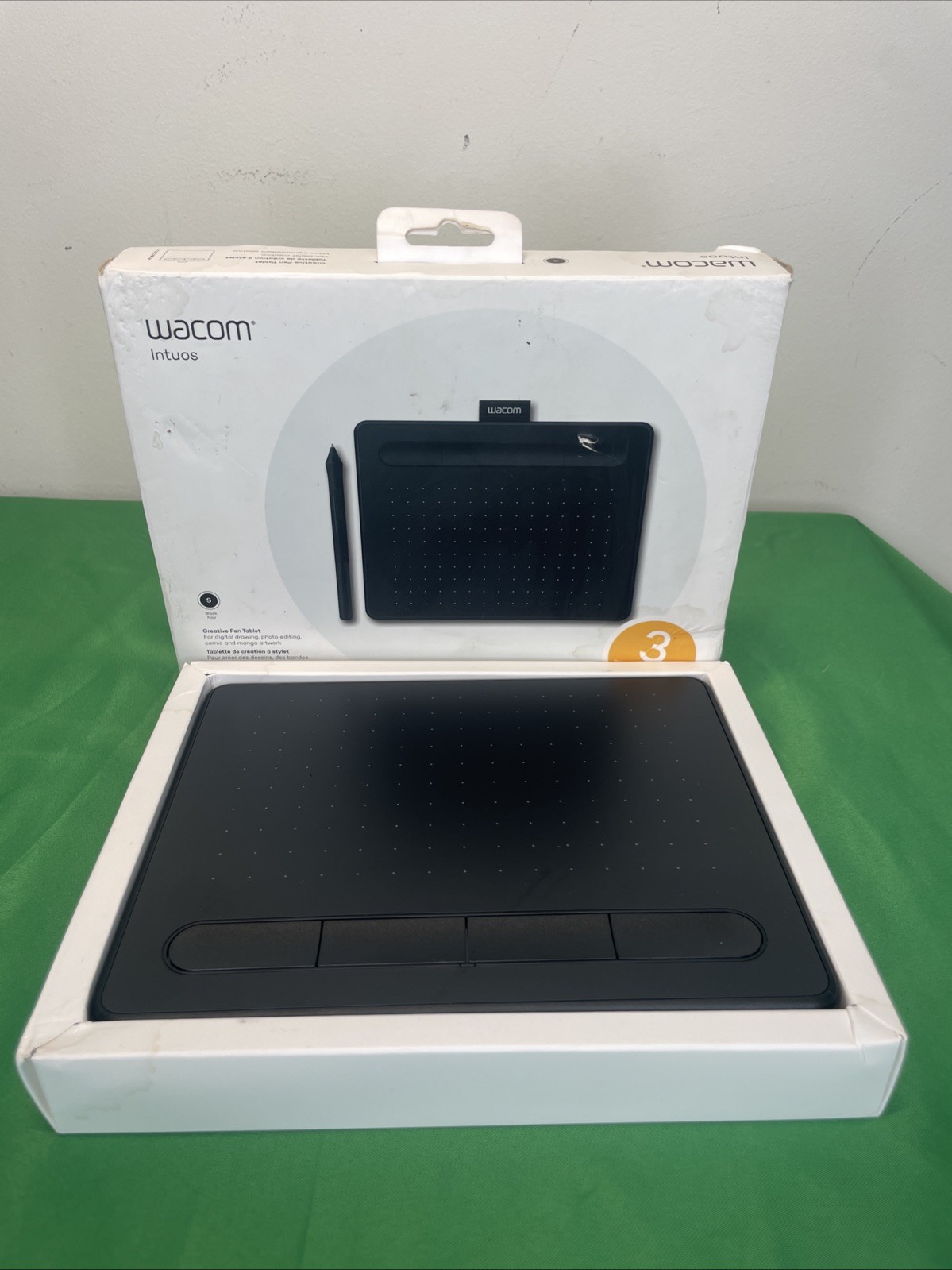 Wacom Intuos Graphics Drawing Tablet, Small 7.9"x 6.3", Black, CTL4100, Open Box