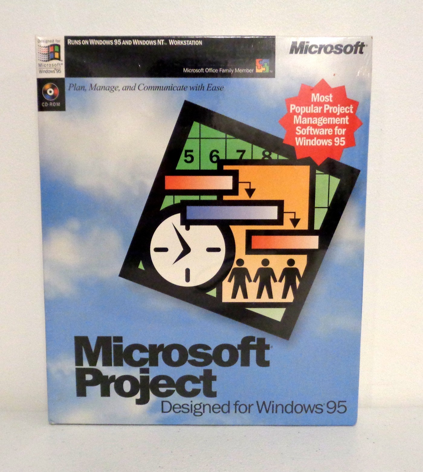 Sealed Microsoft  Project For Windows 95 - NOS Collectible Vintage Software New
