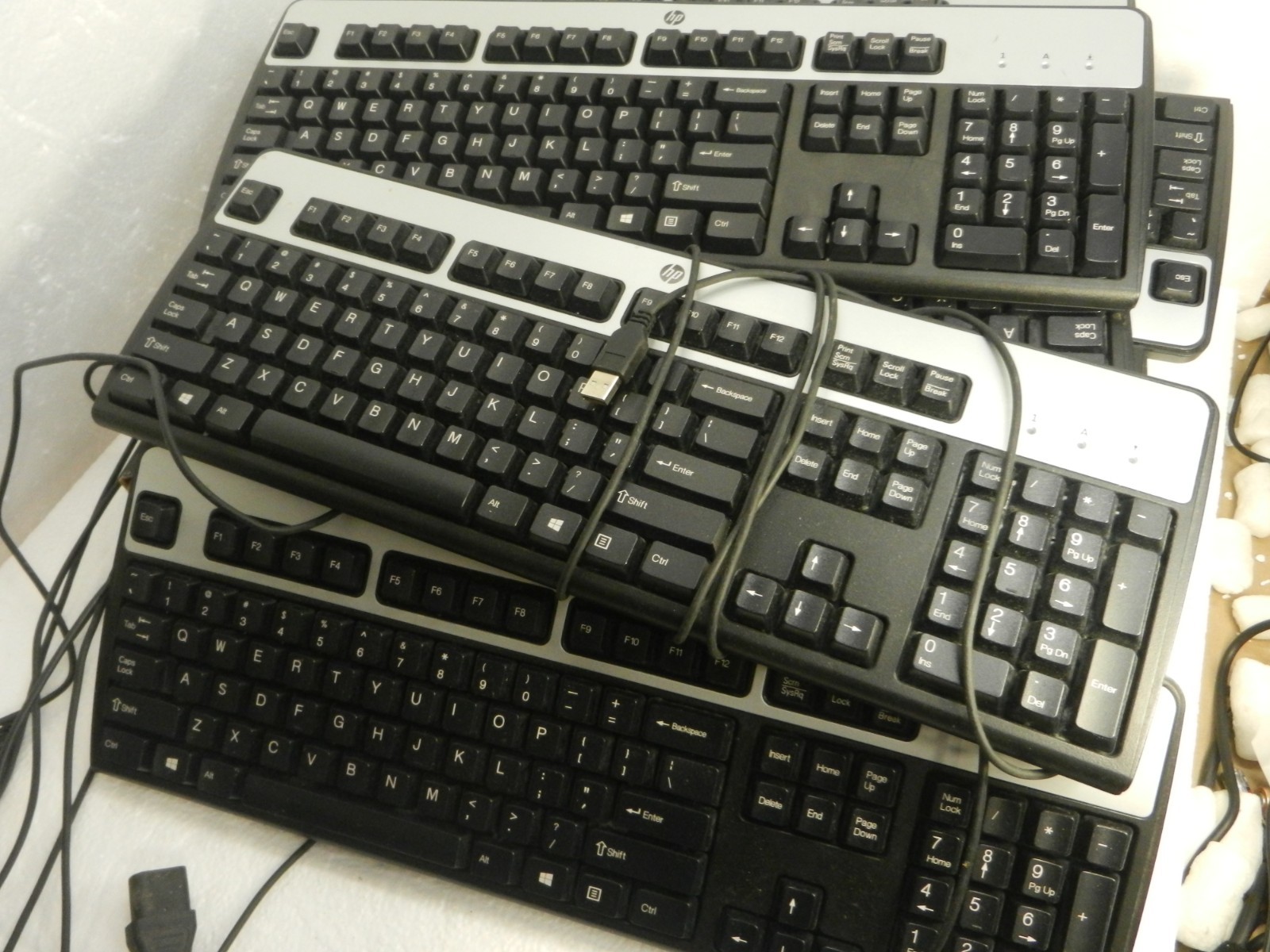 HP KU-0316 COMPUTER Keyboard 104-Key Wired USB Standard Desktop - Lot of 2x