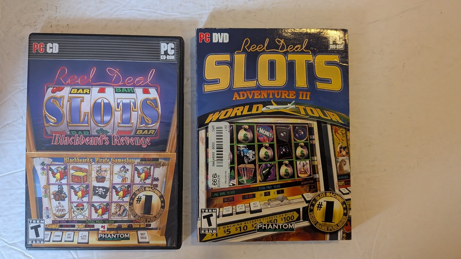 PC DVD-ROM Slot Games Lot of 2 Reel Deal Slots Blackbeard's Revenge Adventure
