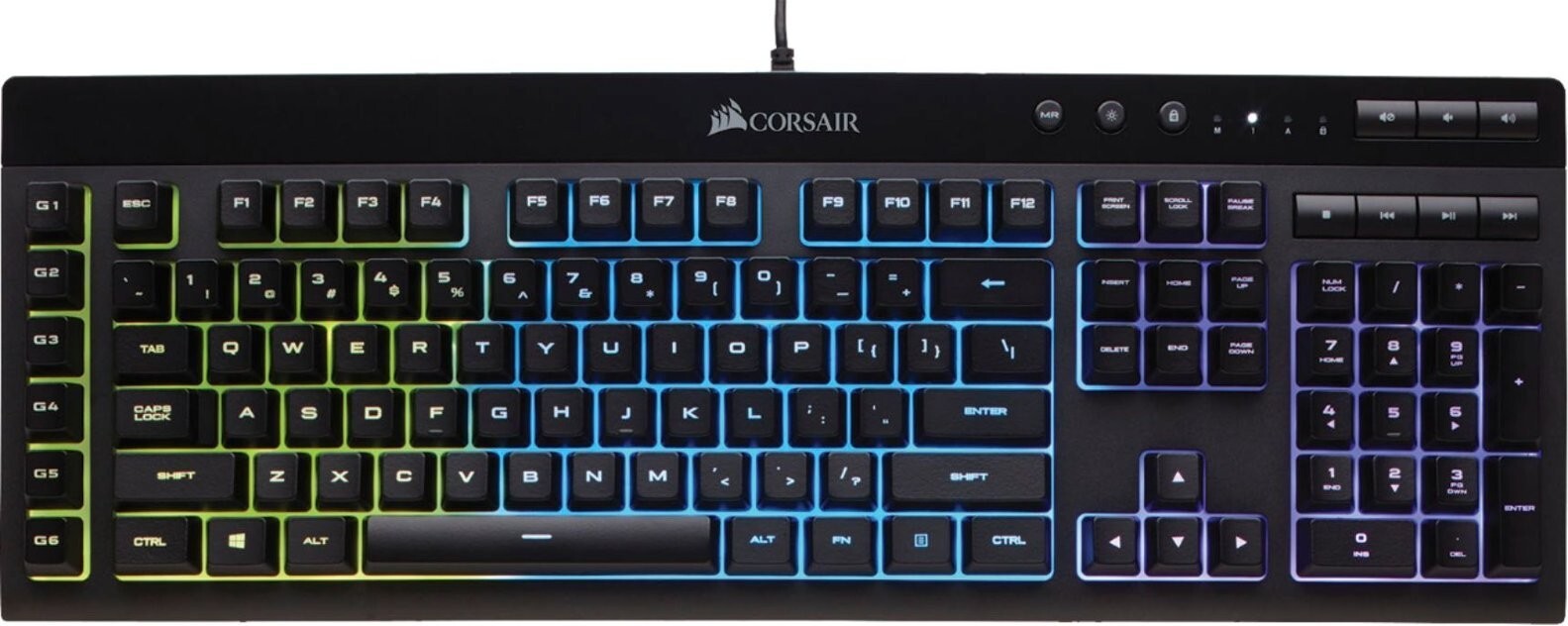 Corsair K55 Wired RGB lights iCUE Backlit Black Gaming Keyboard CH-9206015 NA