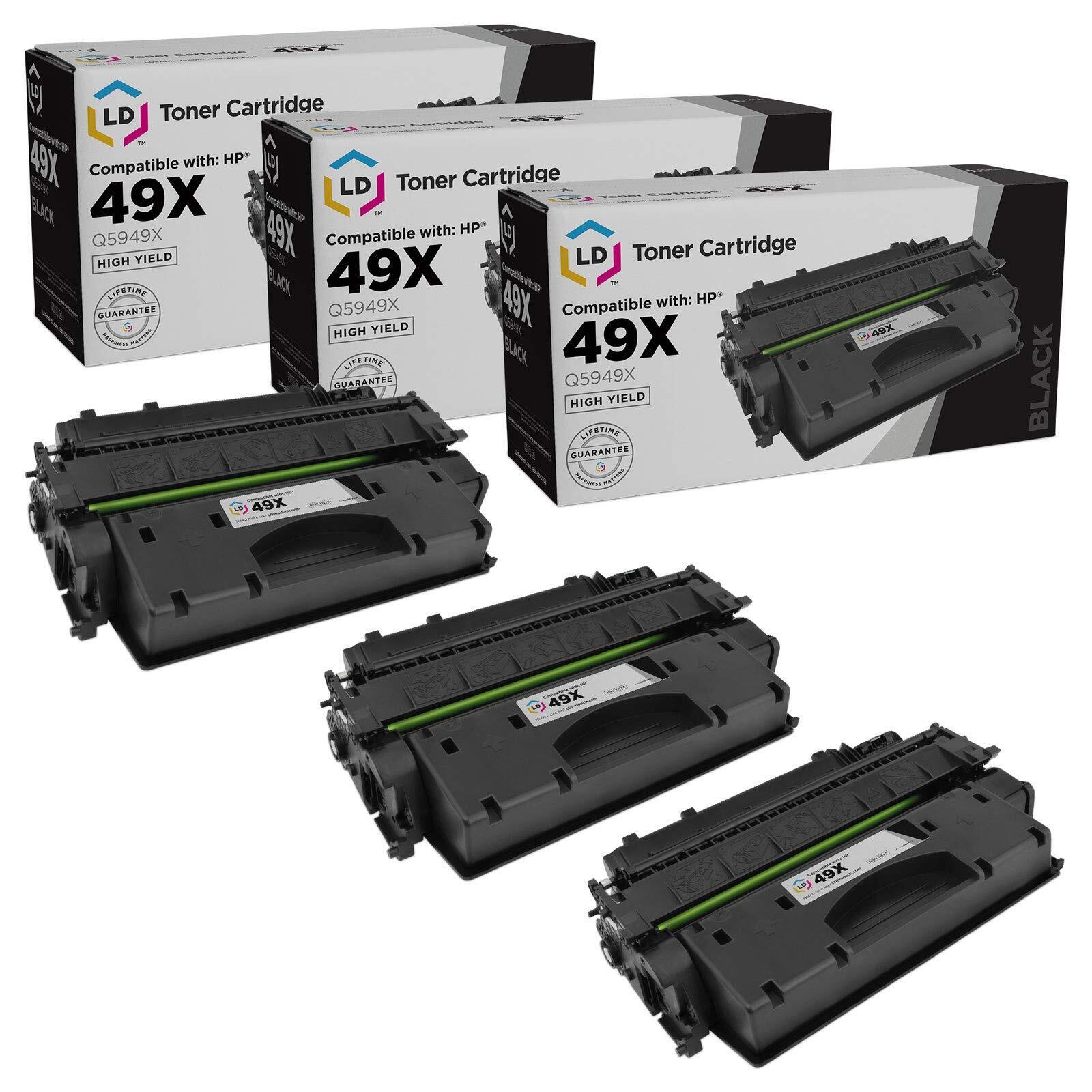 LD Compatible Replacements for HP 49X / Q5949X 3PK HY Black Toner Cartridges