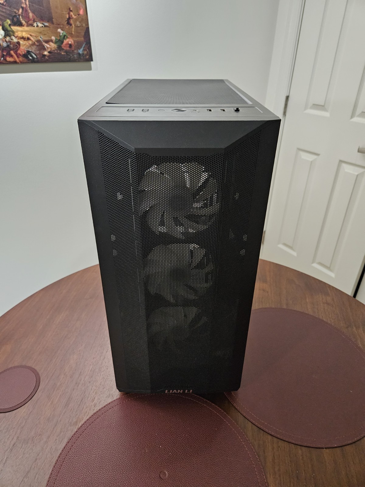 Lian Li Black Mid Tower Case Tempered Glass Side Panel USB Audio Ports