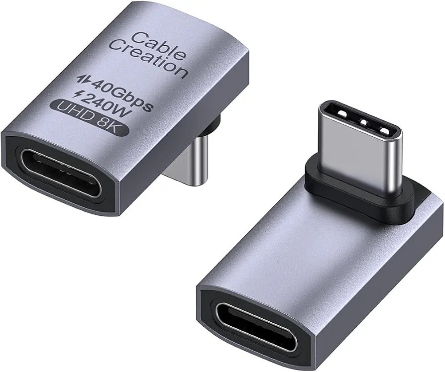 CableCreation 90 Degree USB C Adapter 2 Pack, Right Angle USB C Male to...