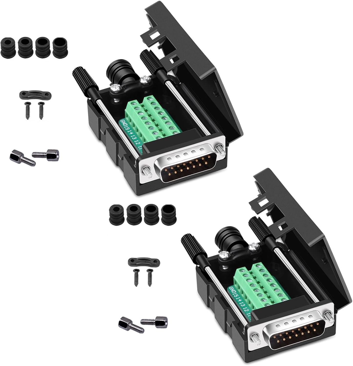 DB15 Solderless Serial to 15-pin Port Terminal Male Adapter Connector Breakout B