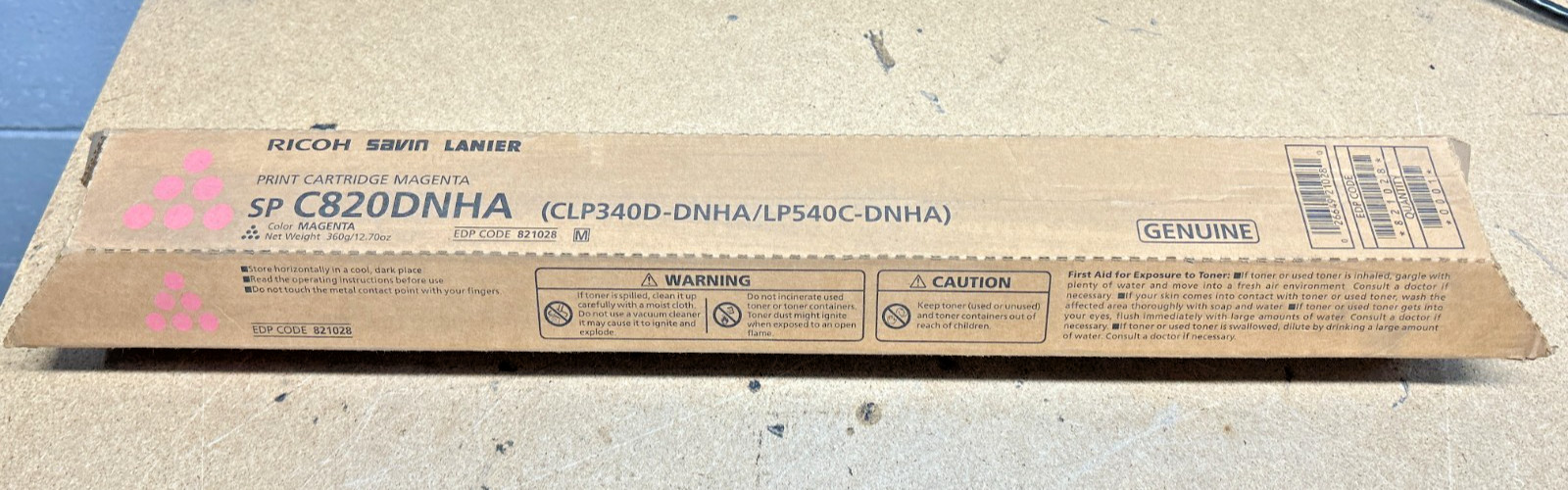 Genuine Ricoh 821028 Magenta Toner for Aficio SP C820DN / SP C821DN
