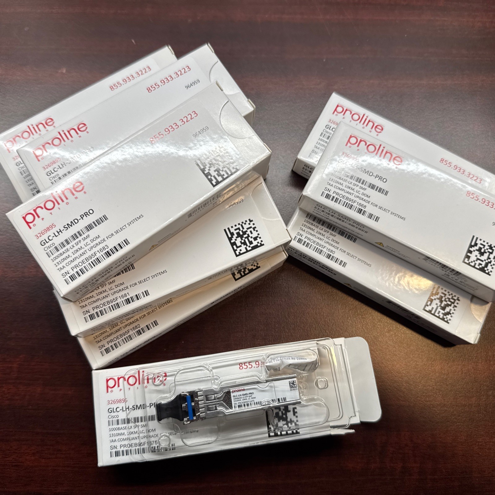 Lot of 10: Proline GLC-LH-SMD-PRO Transceiver Module 1000BASE-LH SFP SMF