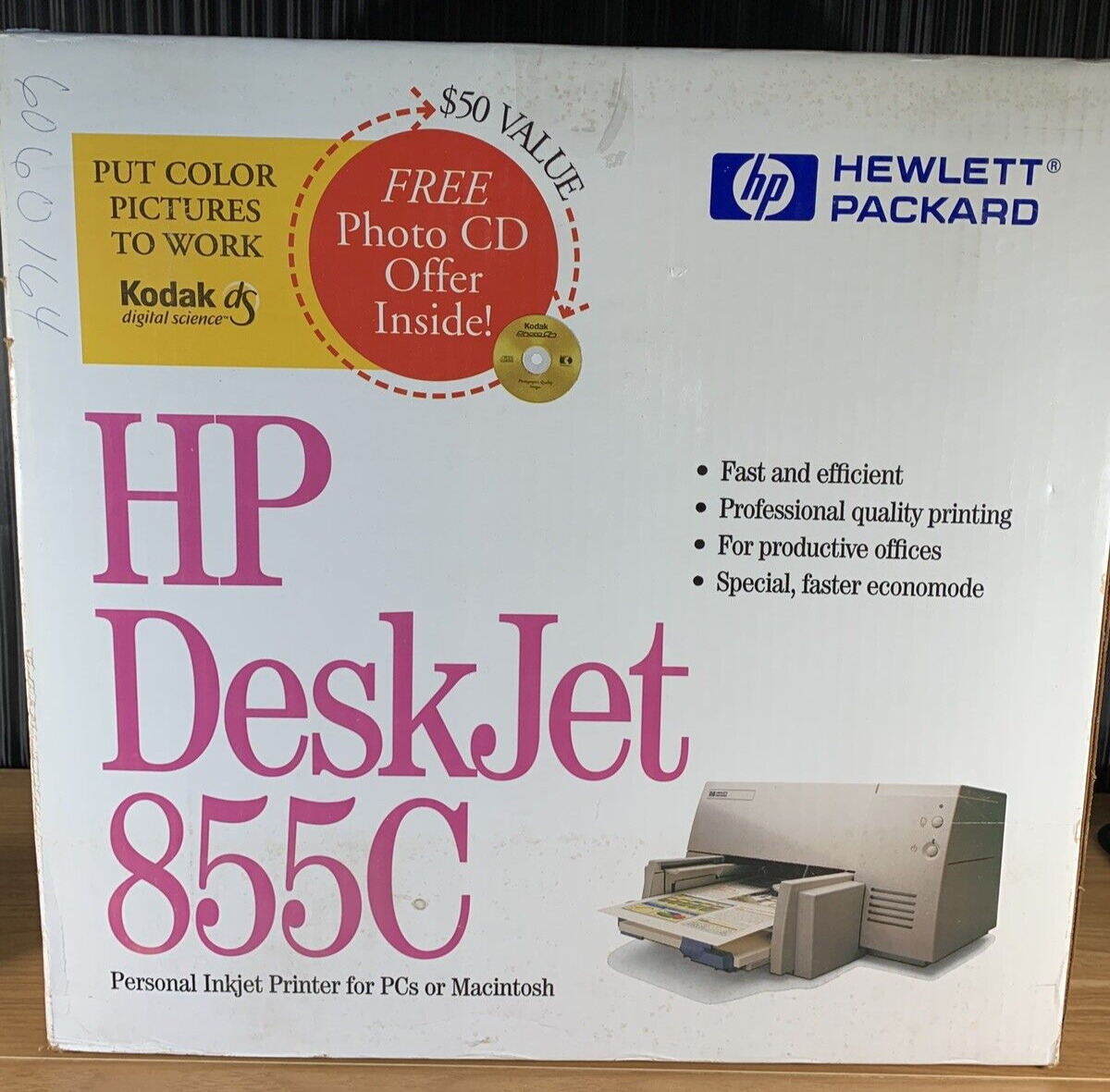 Vintage Hp Deskjet 855c DOS 3.3 80286 Windows 3.1 80386 Macintosh 7.0 68020 Comp