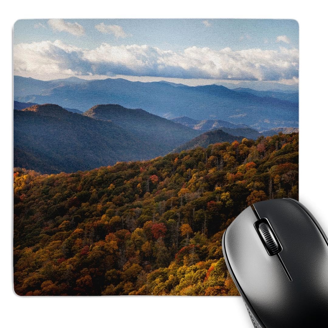 3dRose Tennessee Fall Foliage Mouse Pad - Smoky Mountains National Park 8x8