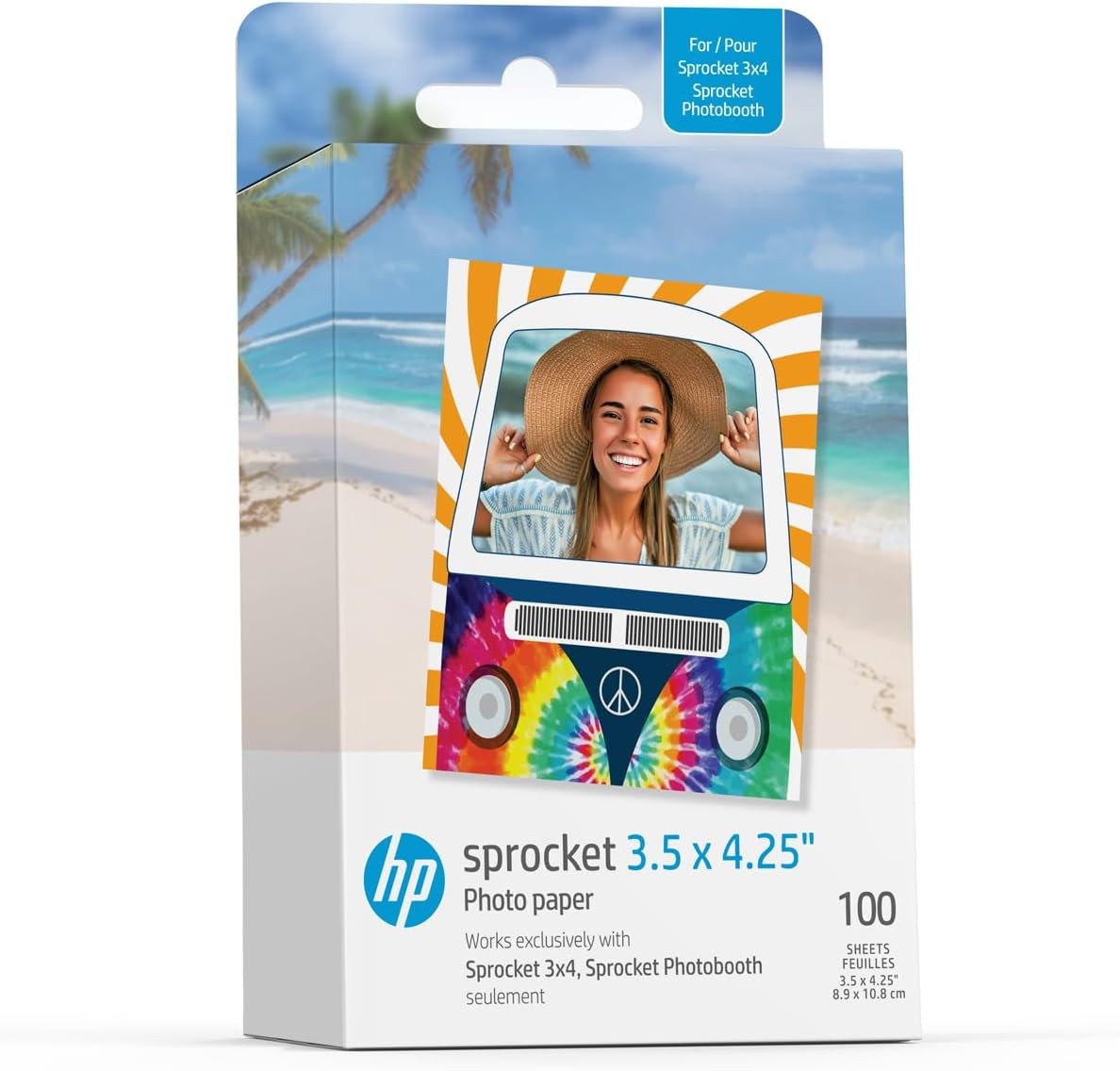 HP SPROCKET 3.5 X 4.25" PHOTO PAPER 100 SHEETS HPIZ3X4100 FOR 3X4 SPROCKET