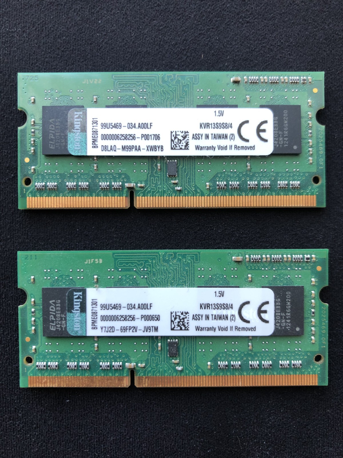 2x 4GB (8GB total) 204-pin DDR3 Kingston ValueRAM KVR13S9S8/4 1333MHz