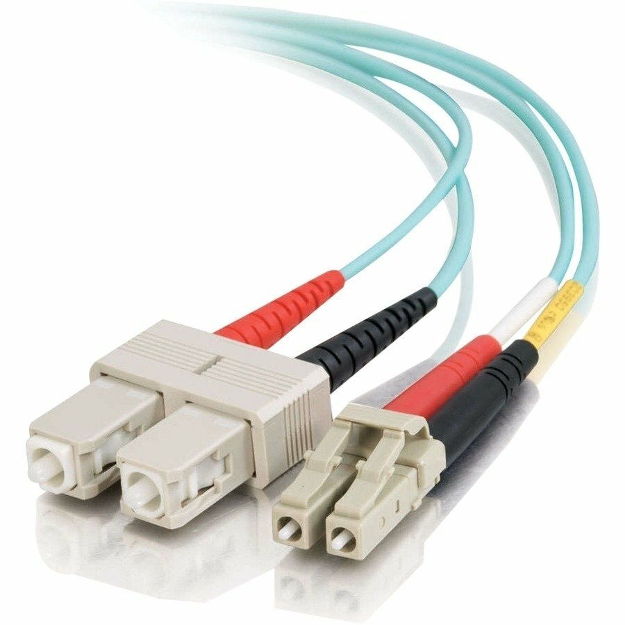 20 PACK LOT 2m LC-SC Duplex 50/125 OM4 100GB Fiber Patch Cable OFNR Aqua 6FT