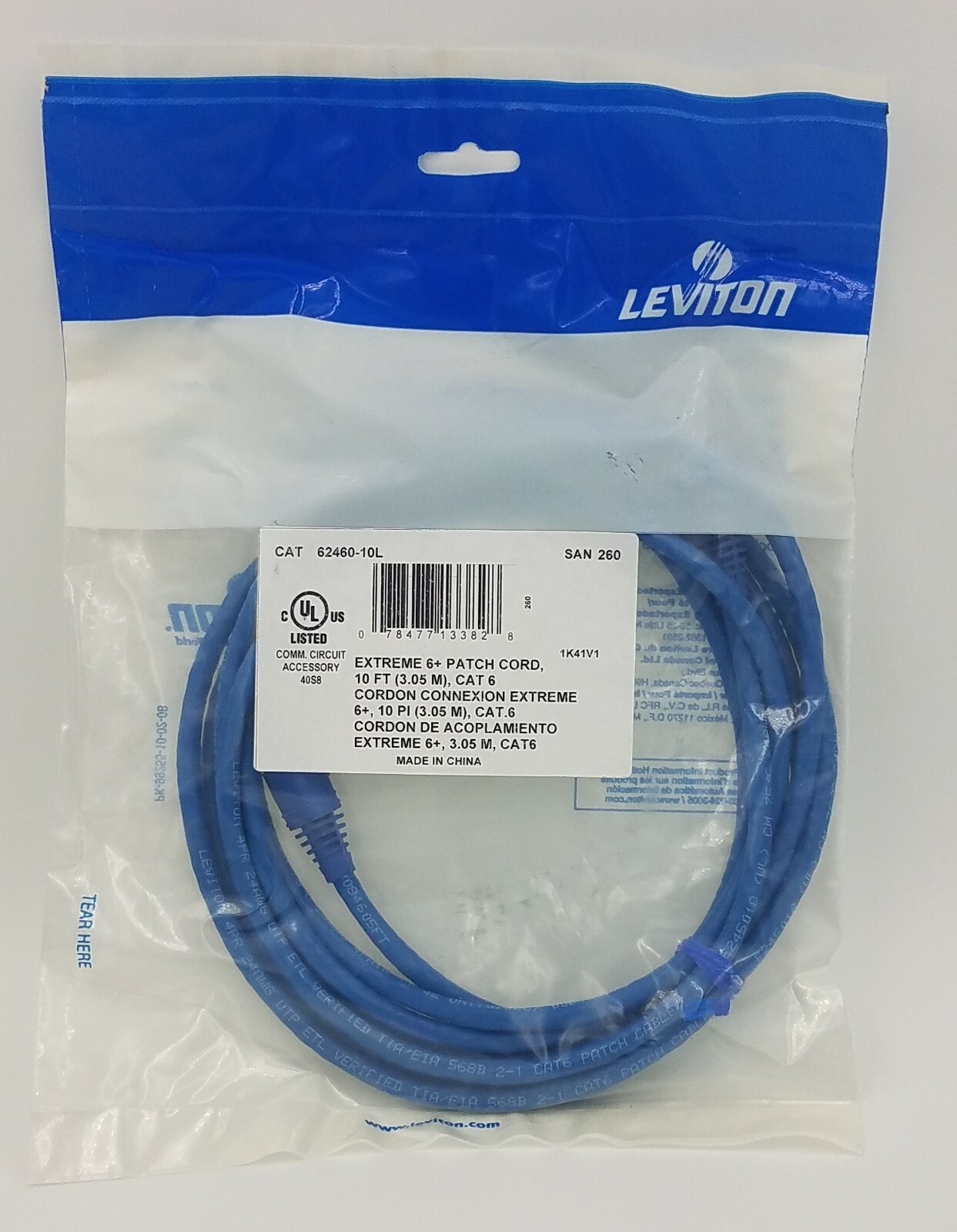 LEVITON CAT 62460-10L EXTREME CAT 6 