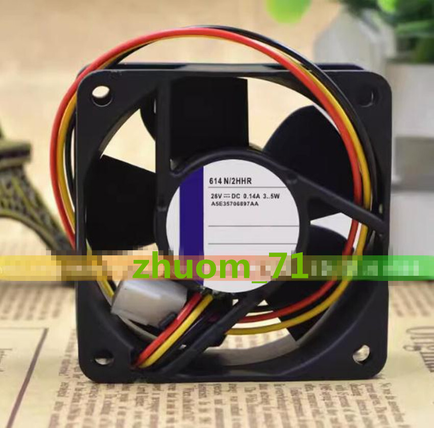 1PC ebmpapst 614N/2HHR 26V 0.14A 3.5W 6025 6CM inverter cooling fan