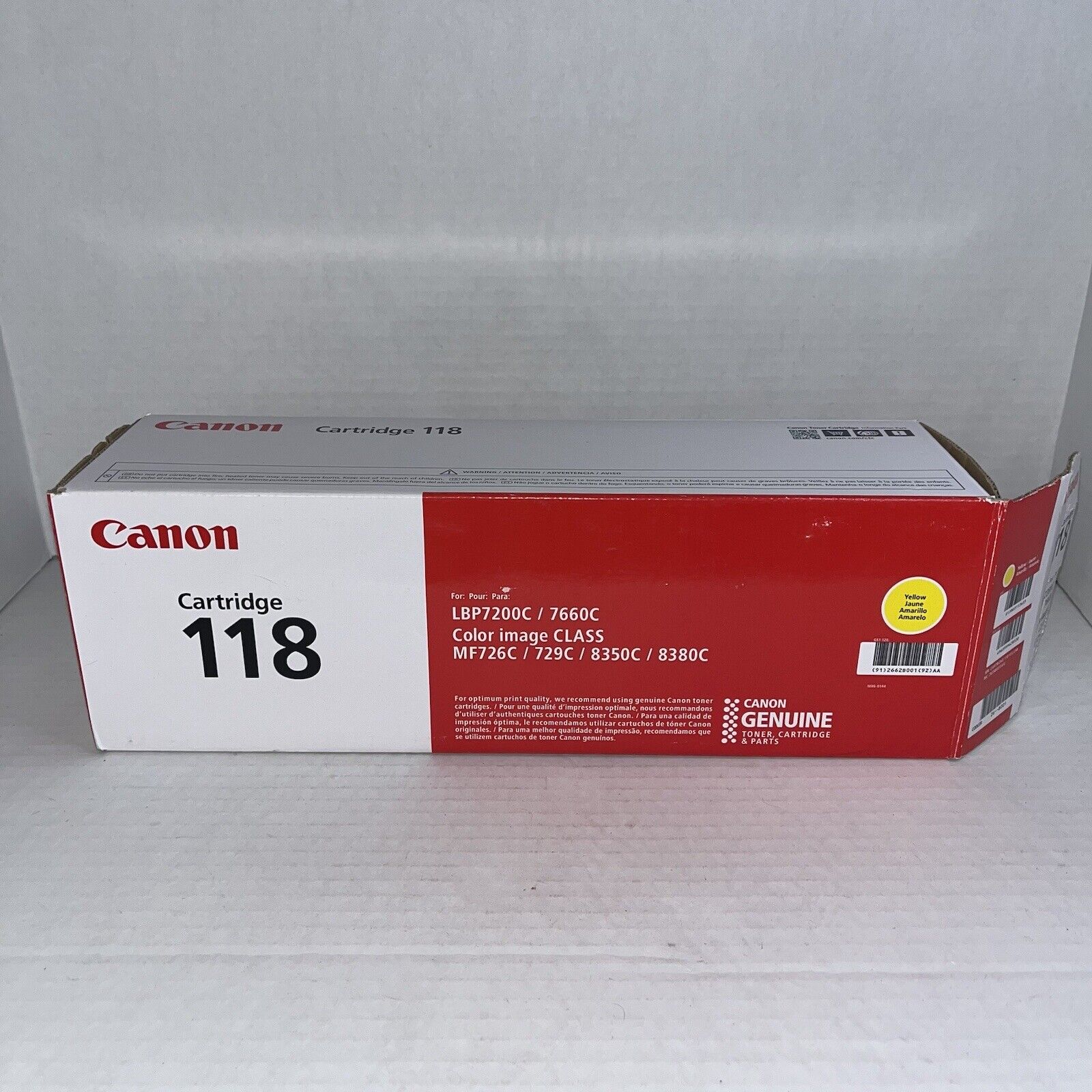 Canon 118 Cartridge Yellow Toner LBP7200C 7660C