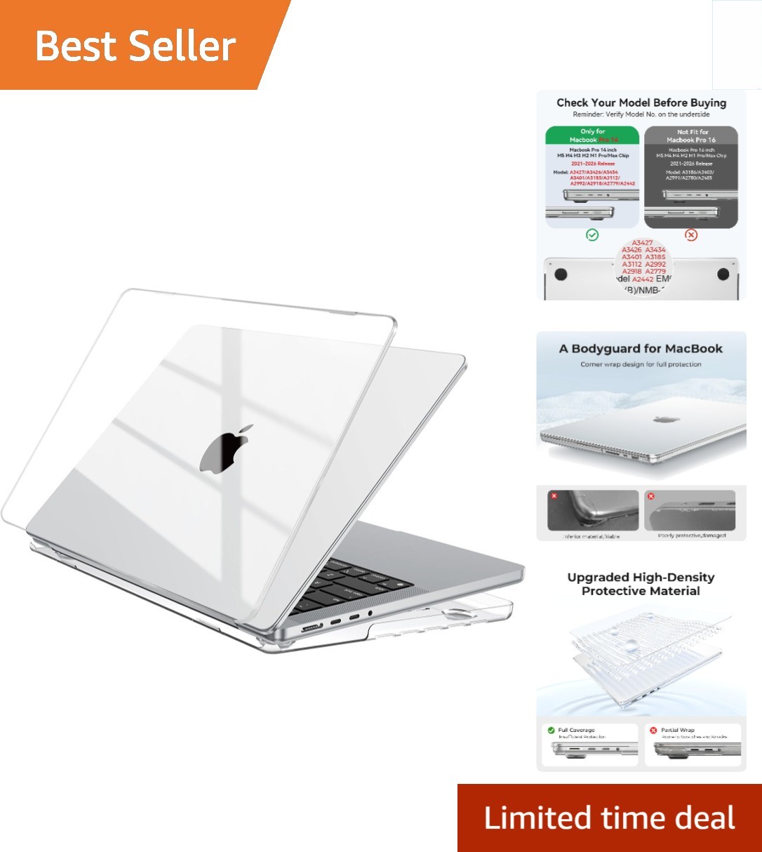 Lightweight Protective Case for MacBook Pro 14 Inch - Scratch & Impact Resistant