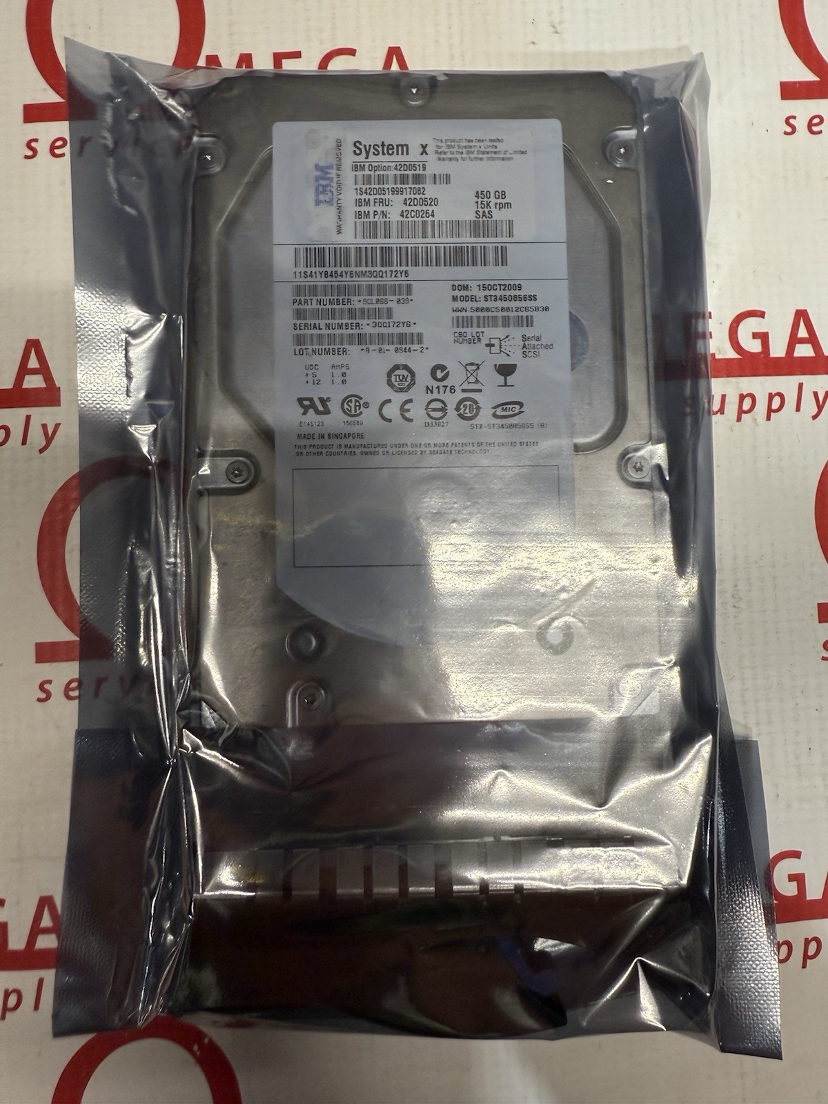 IBM 42D0519  450GB 15K 3.5" SAS HARD DRIVE 42D0520 42C0264 46M7030