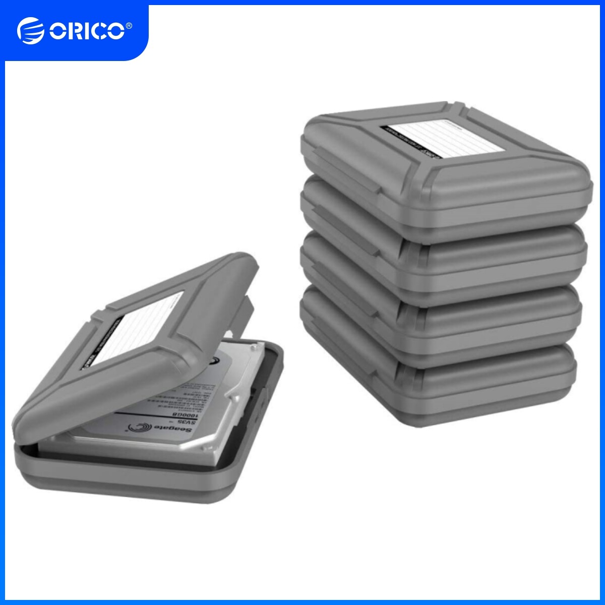 ORICO 5X 3.5" Hard Drive Case Portable HDD Protective Box fr 3.5'' HDD Dustproof