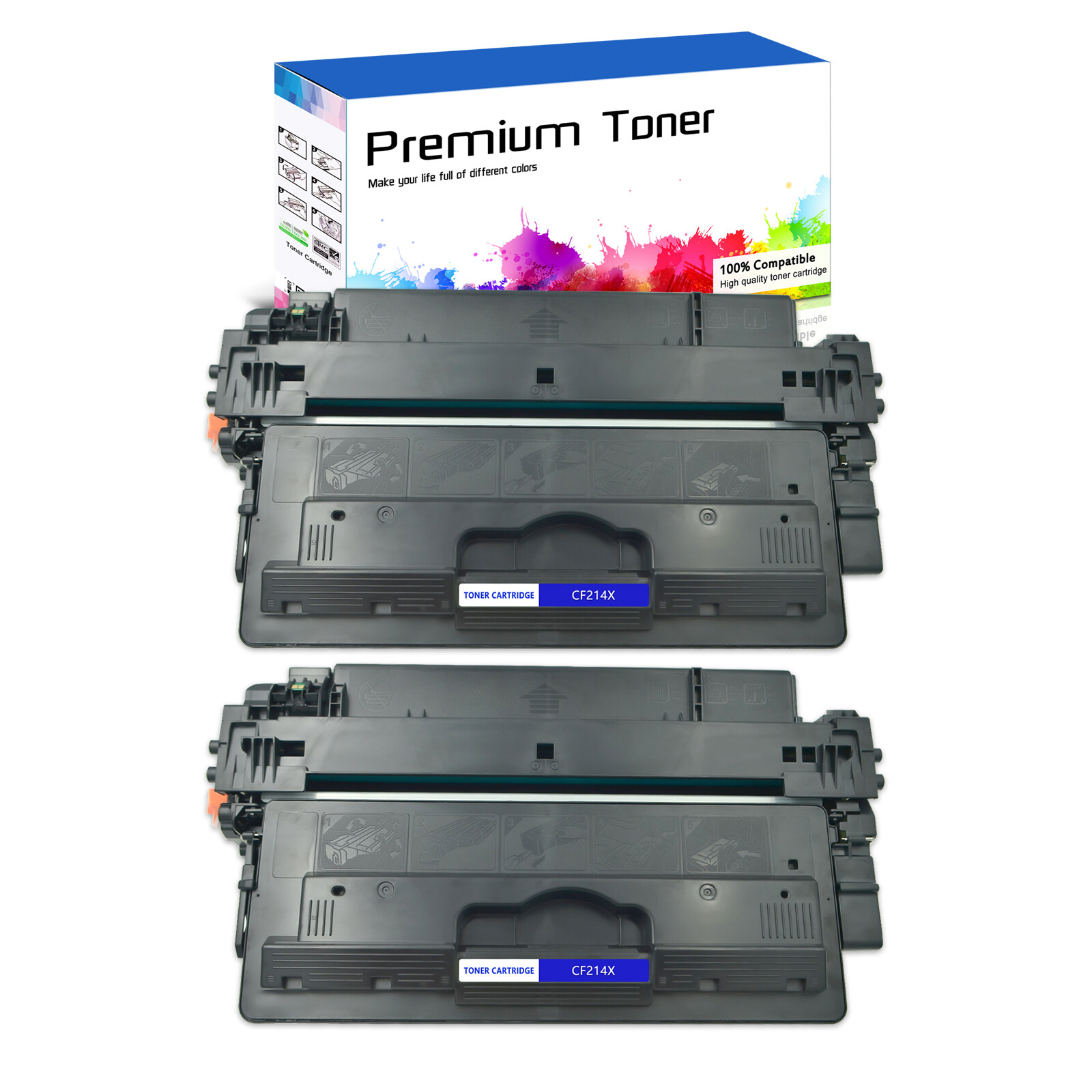2PK CF214X 14X Toner Cartridge For HP LaserJet Enterprise 700 M725z MFP M725dn