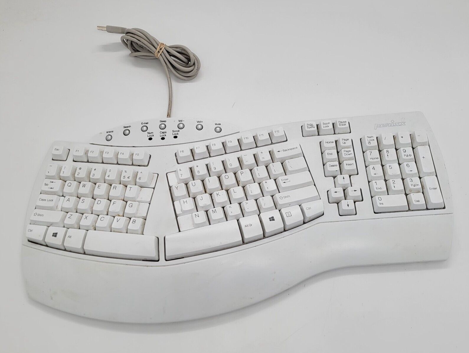 Perixx PERIBOARD-512W Periboard-512 Ergonomic Split Keyboard - Natural White