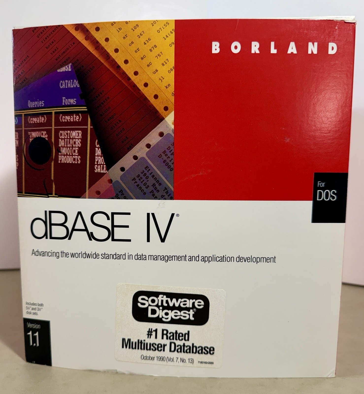 Borland dBASE IV Version 1.1 Computer Software 3.5" & 5.25" Floppy DOS Brand New