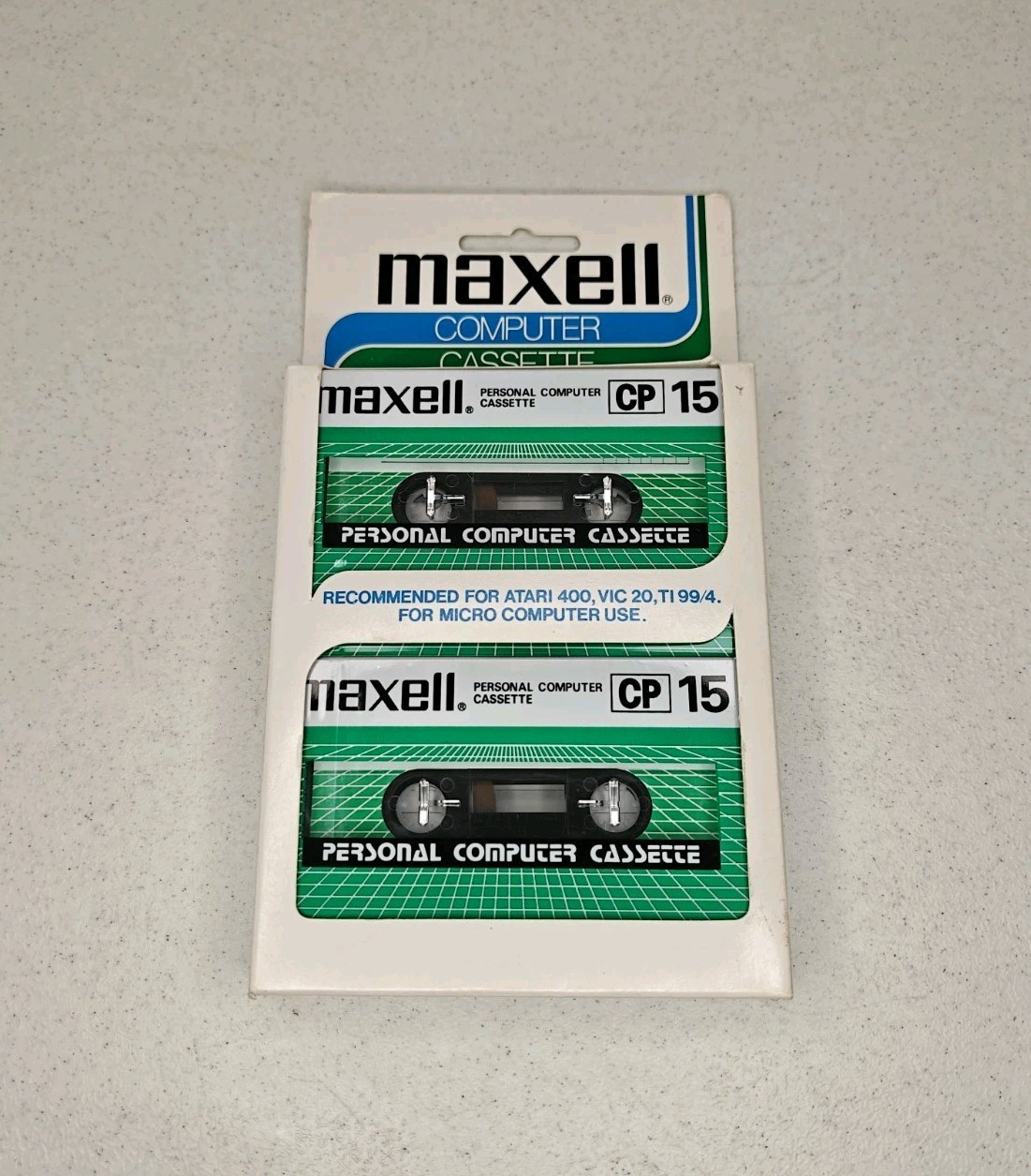NEW Lot Of 2 Maxell CP 15 Personal Computer PC Cassette Tape 15 Minutes Vintage