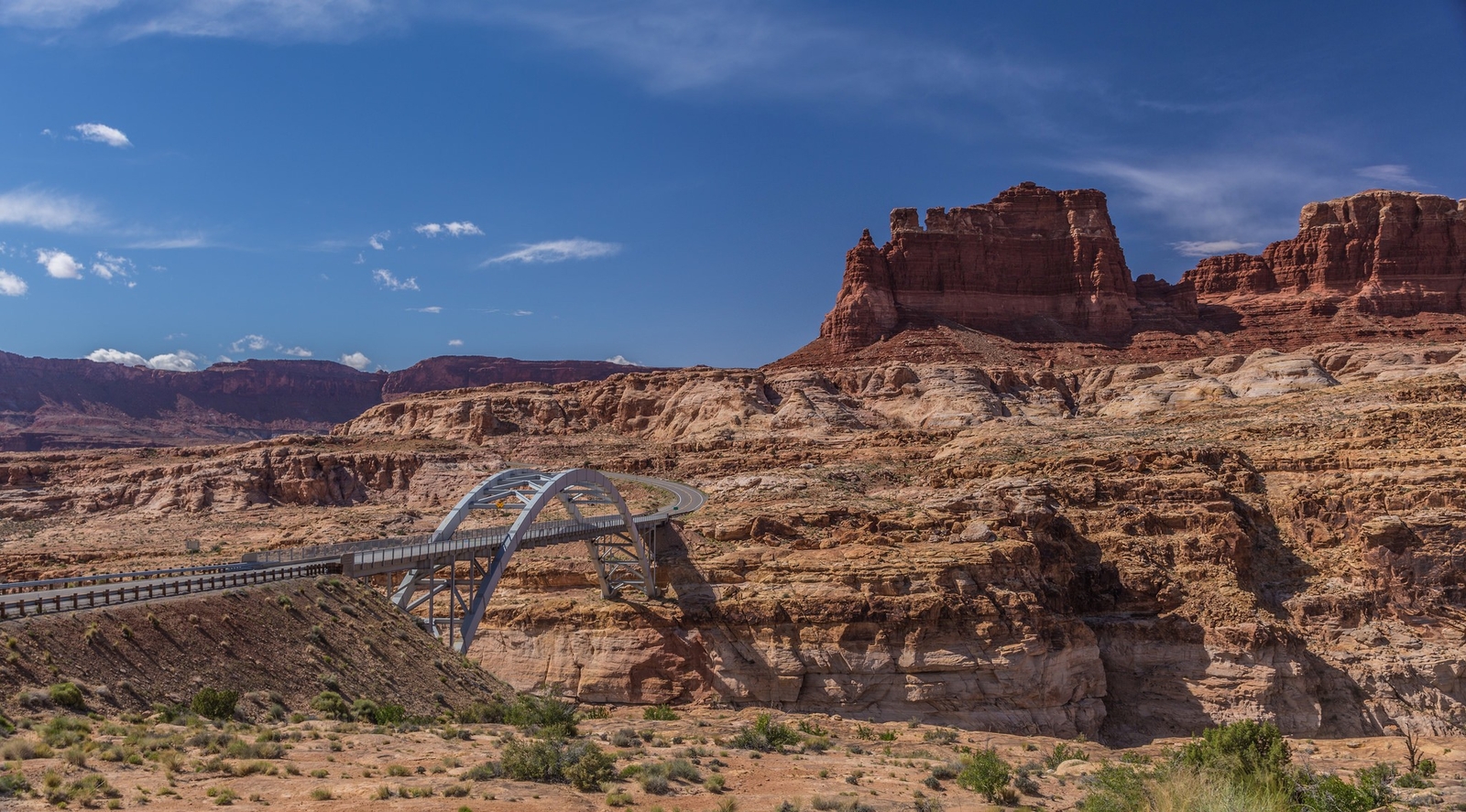 Landscape nature bridge utah usa rock Custom Gaming Mat Desk