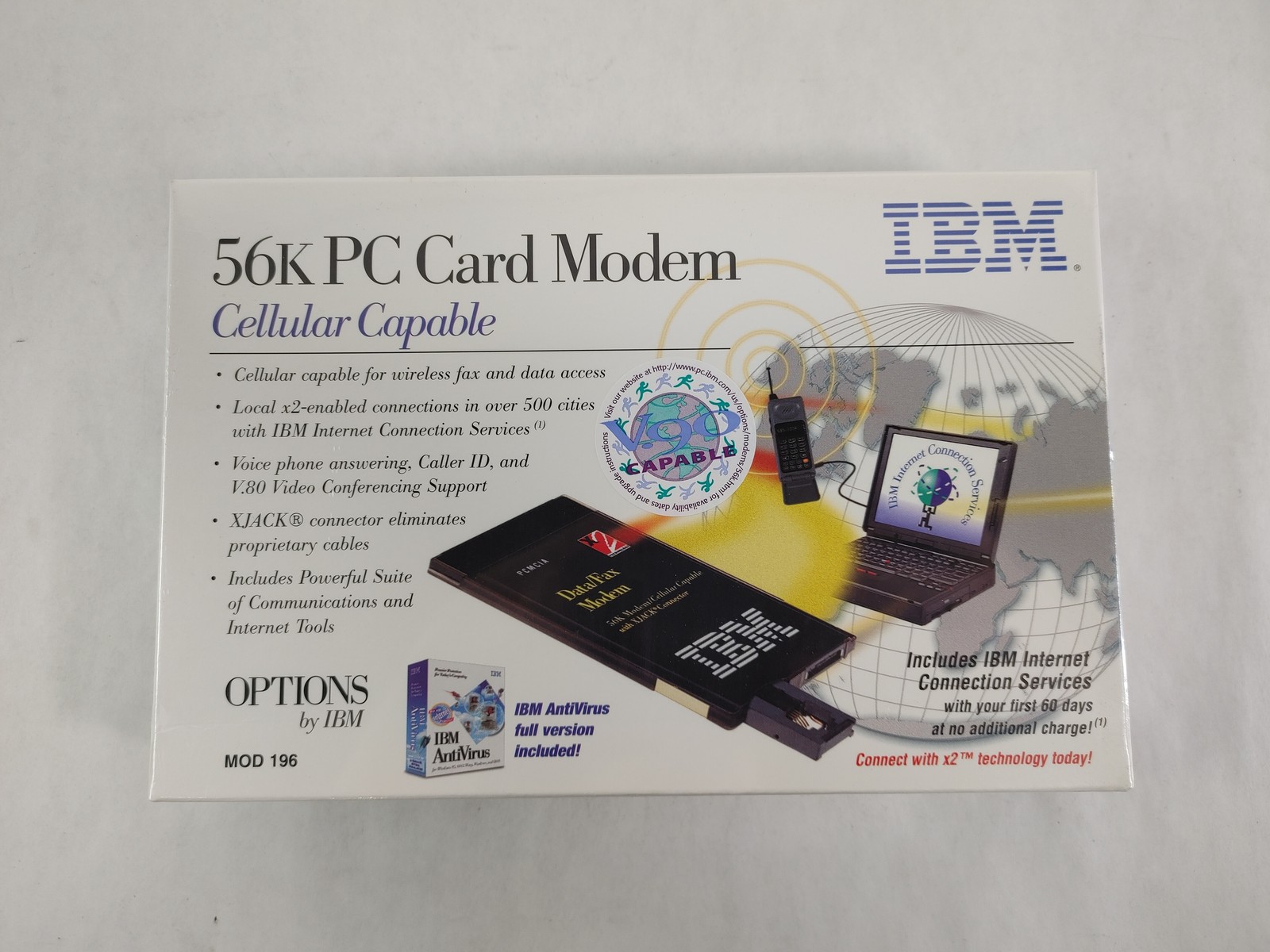 New IBM 56K PC Card Data/Fax Modem Kit with XJACK Model 196