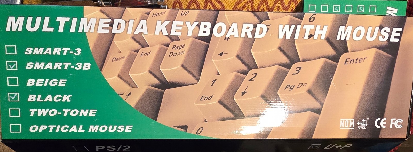 Vintage Key Tronic Multimedia Keyboard & Mouse Combo New Open Box Black PS/2