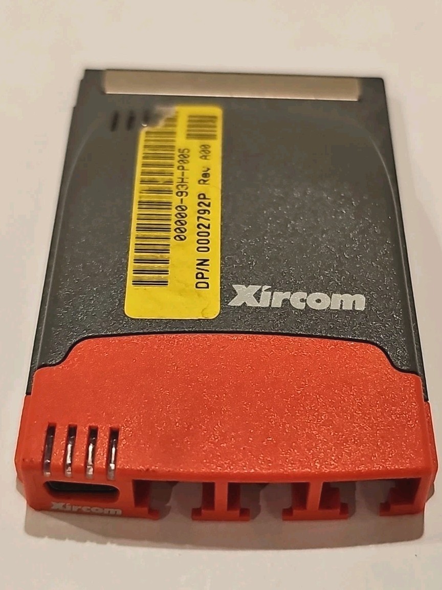 VTG 1990s Xircom RealPort Ethernet 10/100 +Modem 56 PCMCIA REM56G-100 